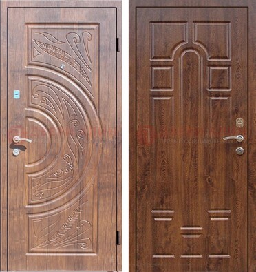 Металлическая дверь с виноритом в цвете Итальянский орех и МДФ ДВТ-106 в Мытищах