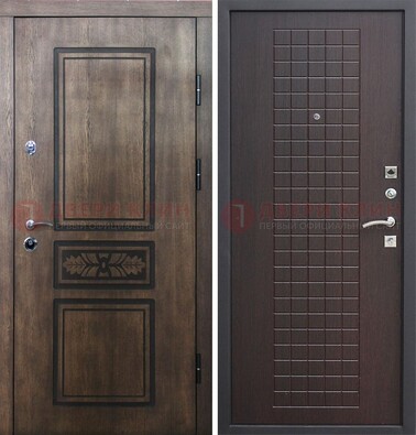 Входная резная дверь c МДФ и коричневой обратной стороной  ДM-1177 во Владимире