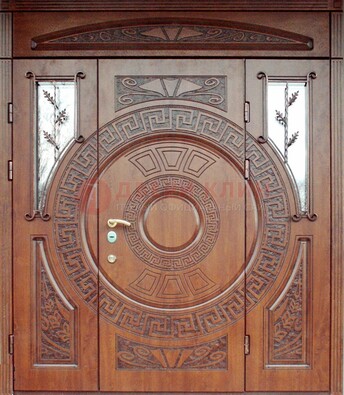 Стальная дверь с виноритом и фрамугами ДВТ-188 в Рузе