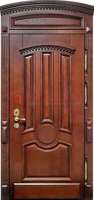 Темная стальная дверь с виноритом и фрамугой ДВТ-238 в Долгопрудном