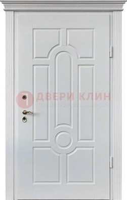 Белая уличная дверь с виноритом для дома ДВТ-247 в Долгопрудном