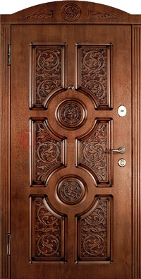 Коричневая входная дверь с виноритом ДВТ-41 в Долгопрудном