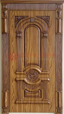 Коричневая металлическая дверь с виноритом ДВТ-61 в Сергиевом Посаде