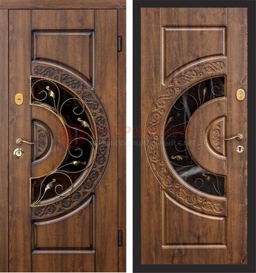Металлическая дверь с виноритом и панелью Золотой Дуб ДВТ-71 в Твери