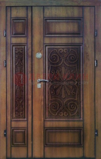 Входная железная дверь с виноритом и резьбой ДВТ-96