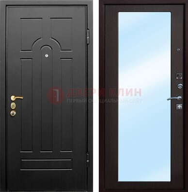 Входная металлическая филенчатая дверь с зеркалом ДЗ-59 в Долгопрудном