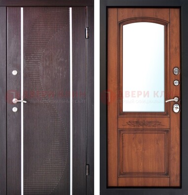 Входная дверь с МДФ и МДФ внутри с зеркалом ДЗ-88 в Долгопрудном