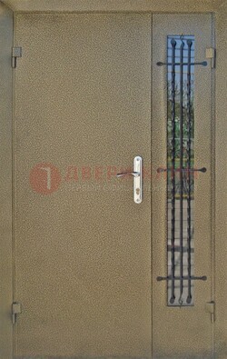 Входная дверь Порошок со стеклом и ковкой ПЛ-20 в Долгопрудном